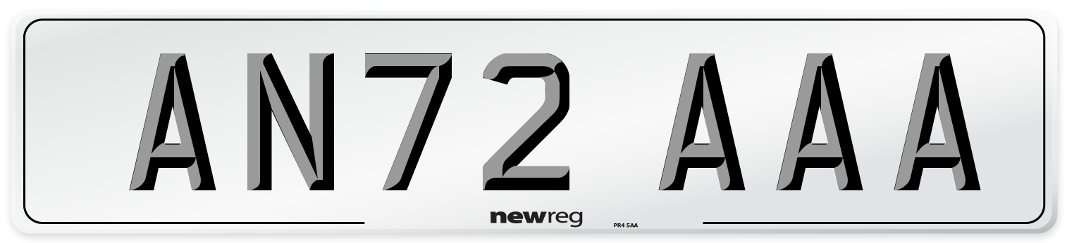 AN72 AAA Number Plate from New Reg